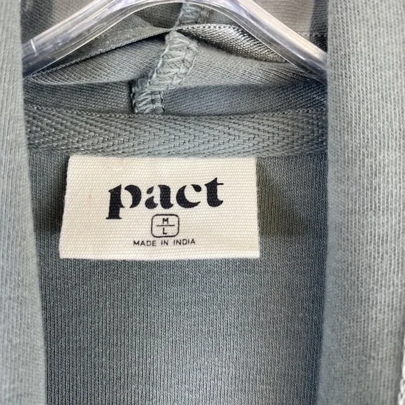 PACT Open Cardigan Sweater Women Sz M/L Green 100% Organic Cotton Lounge - Picture 4 of 11